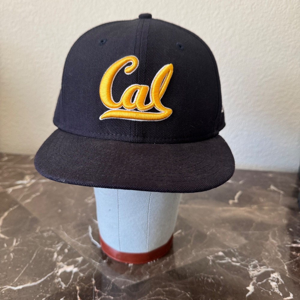 New Era Cal Golden Bears 59Fifty Fitted Hat Navy Wool 7 7/8 UC Berkeley